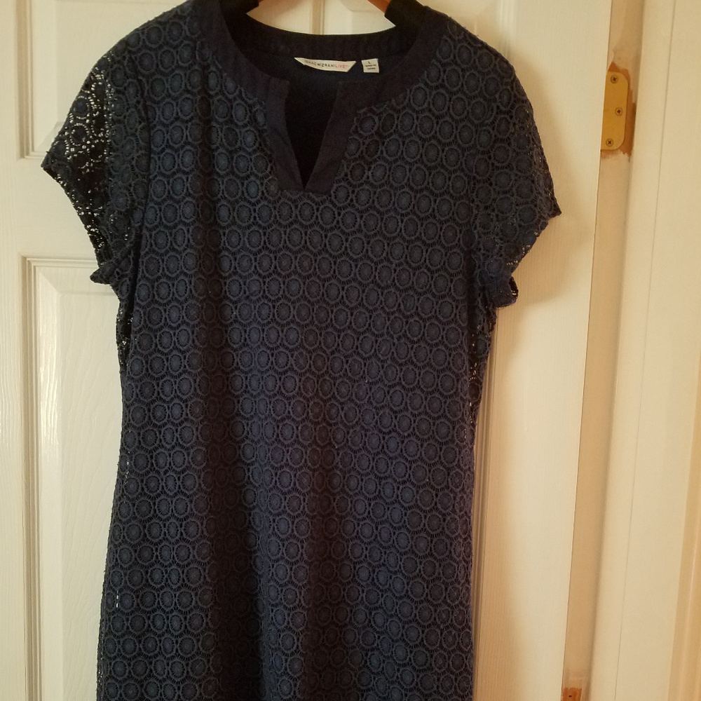 Isaac Mizrahi Live Short Sleeve Stretch Lace Dress